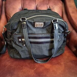 Brighton Nylon/patent Leather Carryon Or Gym Bag F223860